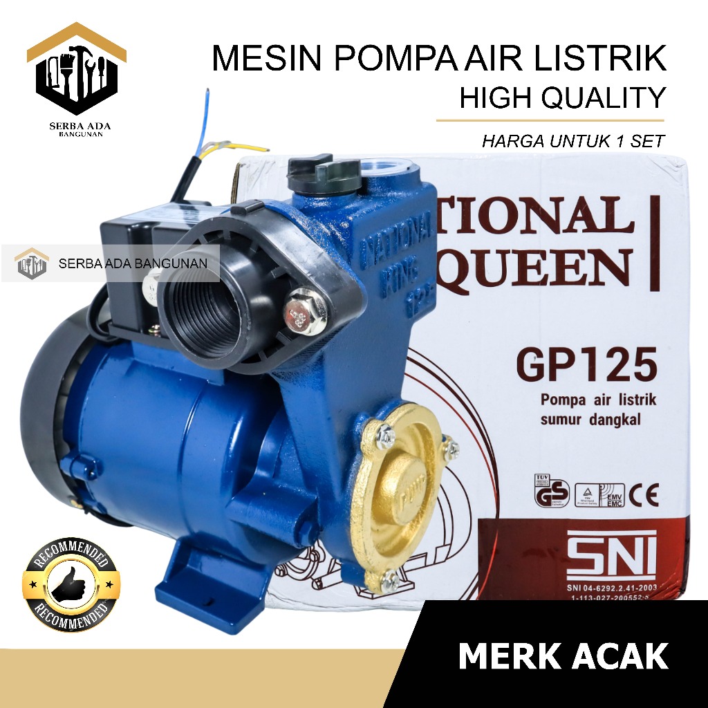 Jual Mesin Pompa Air Listrik Sumur Dangkal National King Queen Gp