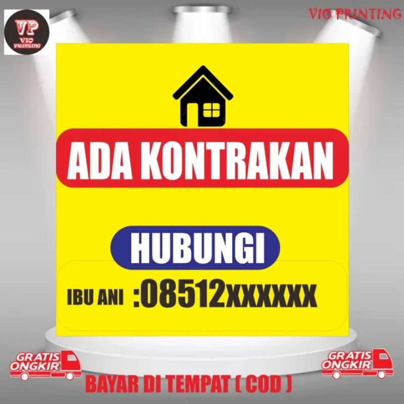 Jual ⭐⭐⭐⭐⭐spanduk Banner Ada Kontrakan Kosong Banner Ada Kontrakan Ukuran 60x60 Cm Shopee 7066