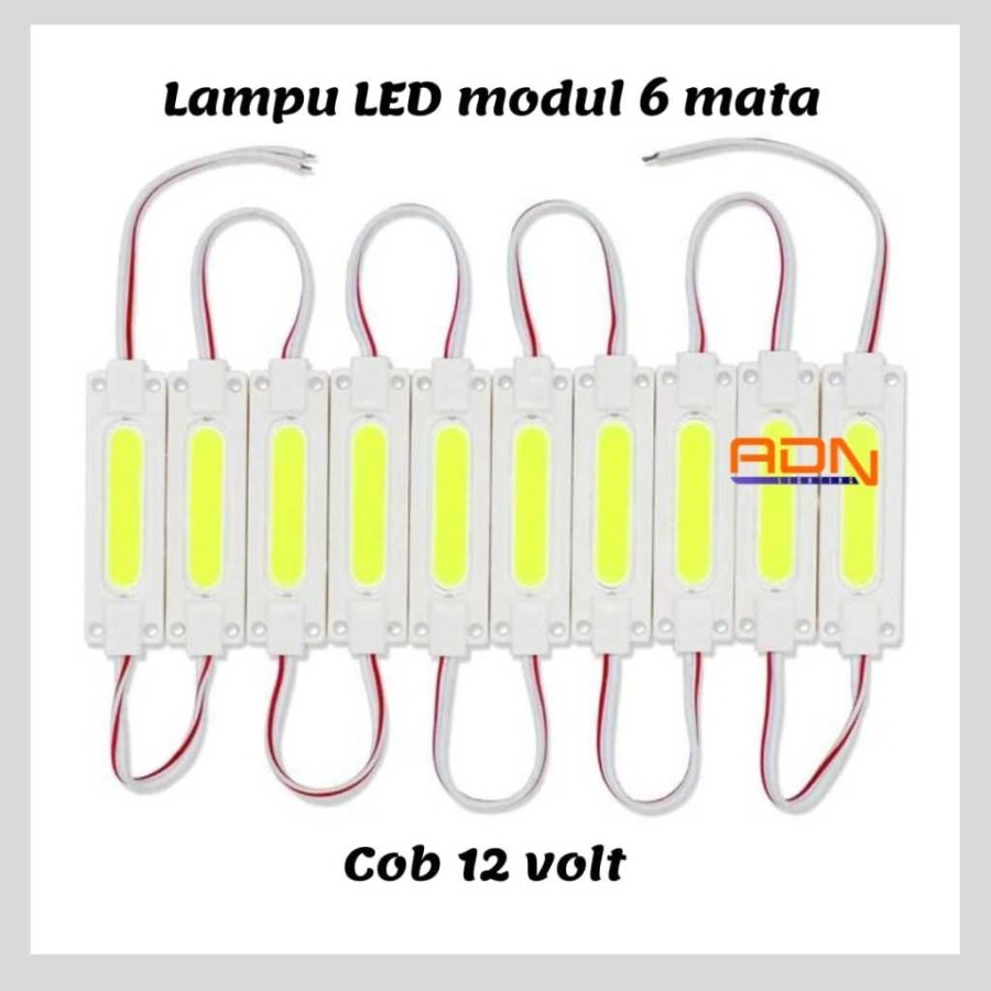 Jual LAMPU LED MODUL MODULE 6 MATA COB 12 V WATERPROOF 6 MATA 12V - 24V ...