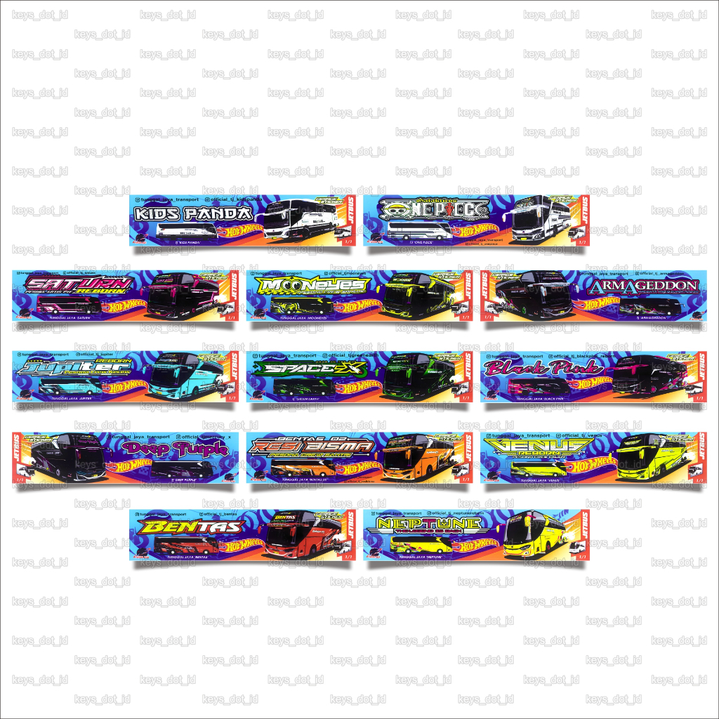Jual [24 PCS] STICKER STIKER BUS BASURI TUNGGAL JAYA HOT WHEELS, STIKER ...