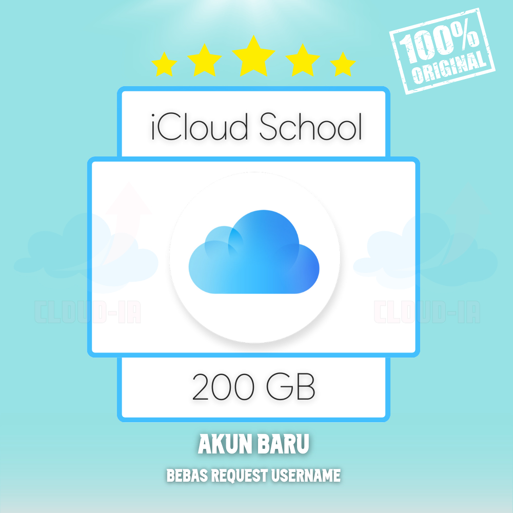 Jual iCloud 200GB Lifetime License School Resmi Legal Original ...