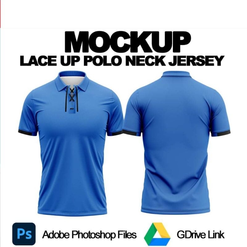 Jual Mockup Jersey Kerah Tali Realistic | Smart Editable Jersey Front