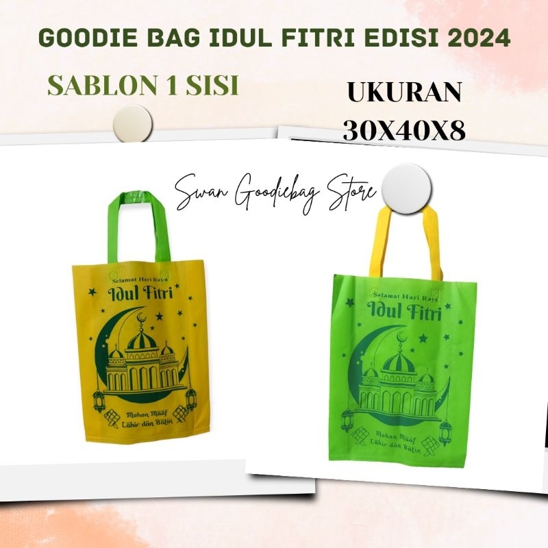 Jual Lusinan 12pcs Goodie Bag Lebaran 30x40x8 Edisi 2024 Tas Hampers Tas Lebaran Shopee 8688