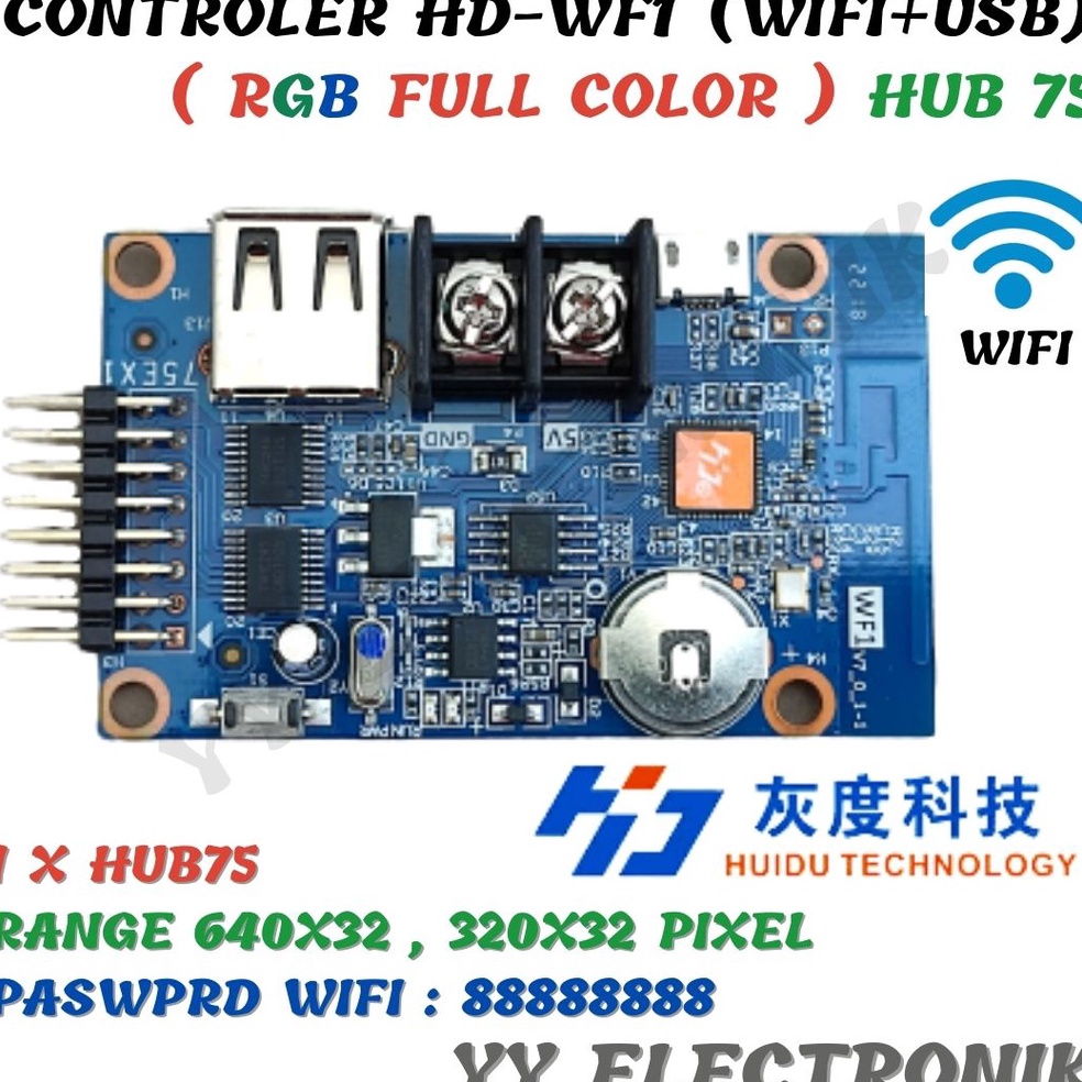 Jual ART M25B Controller Huidu HDWF1 Wifi RGB Full Color Running Text ...