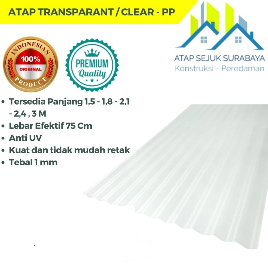 Jual Atap Gelombang PP Transparan 1mm Shopee Indonesia