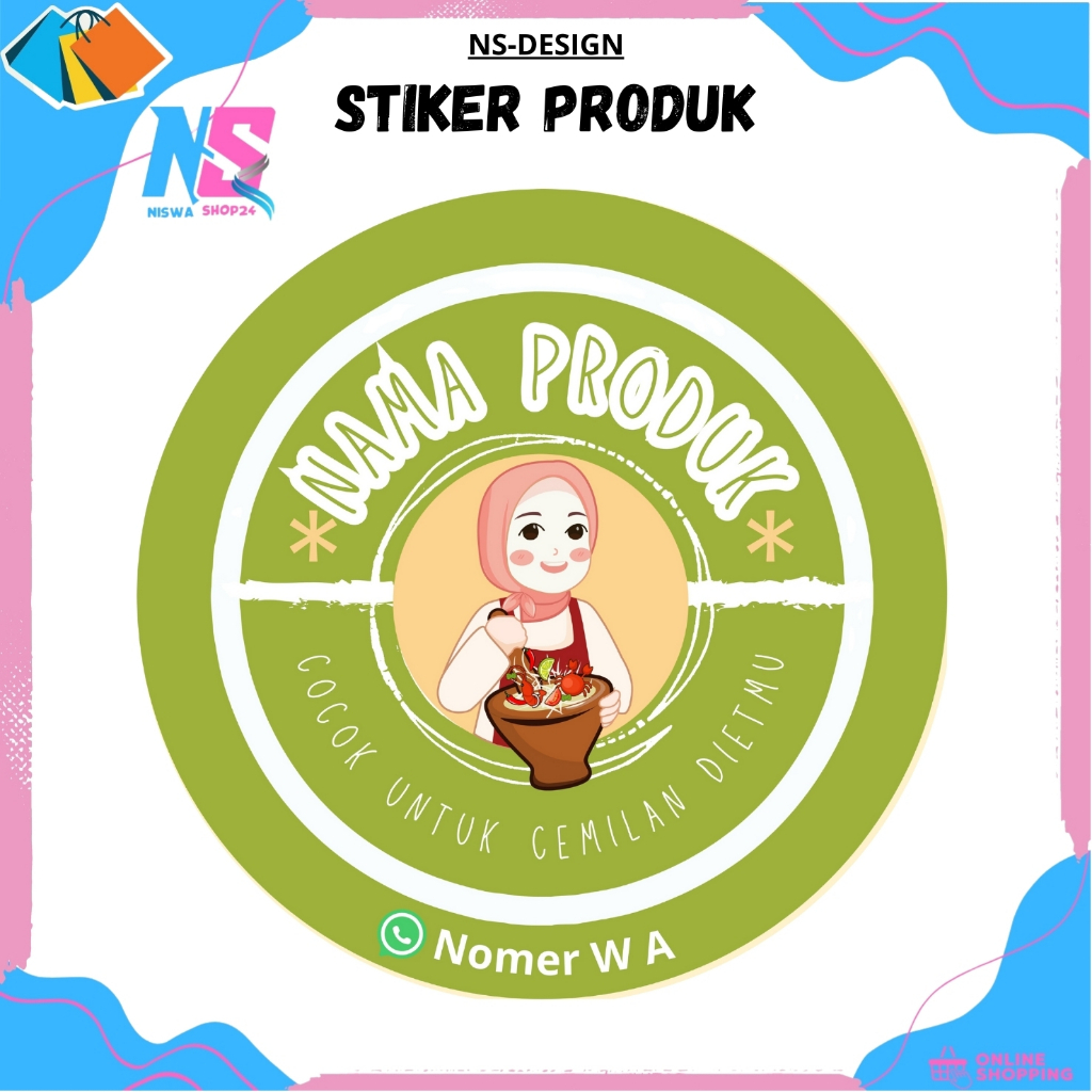 Jual Stiker produk kemasan makanan - cemilan gratis design - Stiker ...