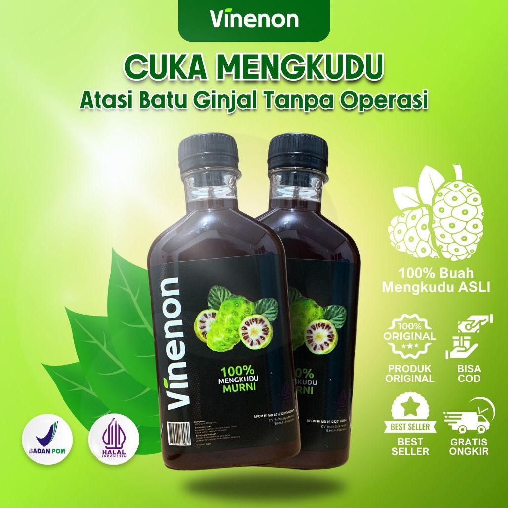Vinenon Cuka Mengkudu Herbal Diabetes dan Batu Ginjal