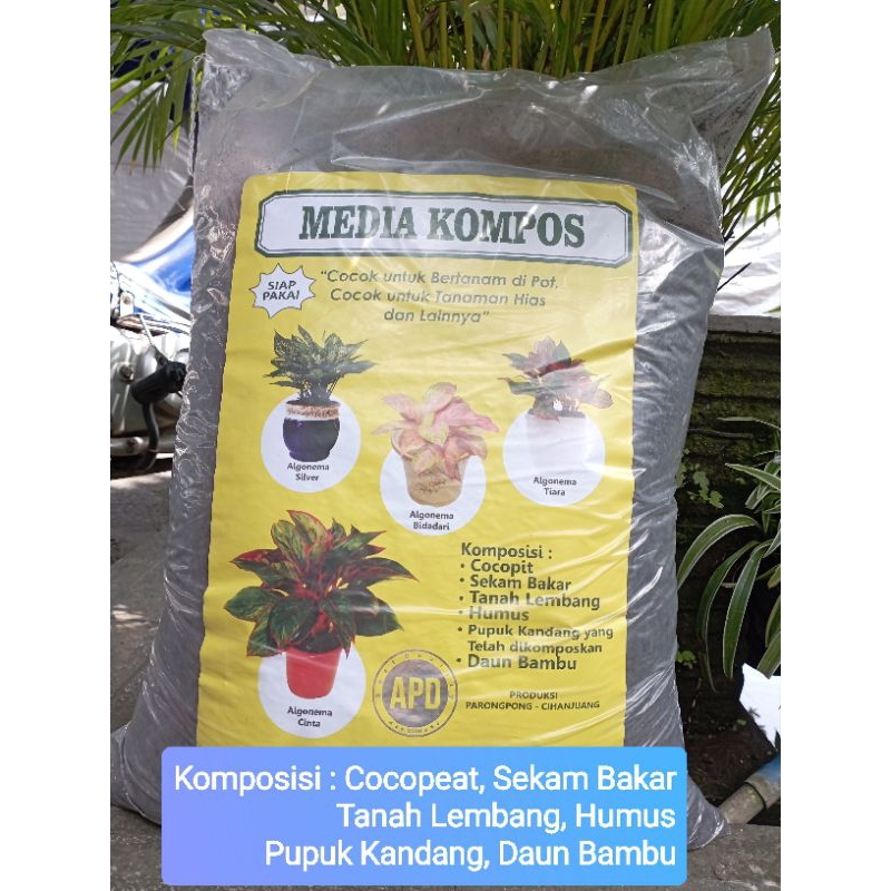Media Kompos Aglonema Tanaman Hias isi 6 kg, Siap Pakai, Pupuk Organik, Media tanam Subur