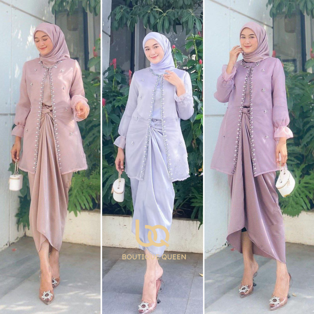 Jual Oneset Jemma Organza Premium Outfit Kondangan Setelan Rok Lilit ...