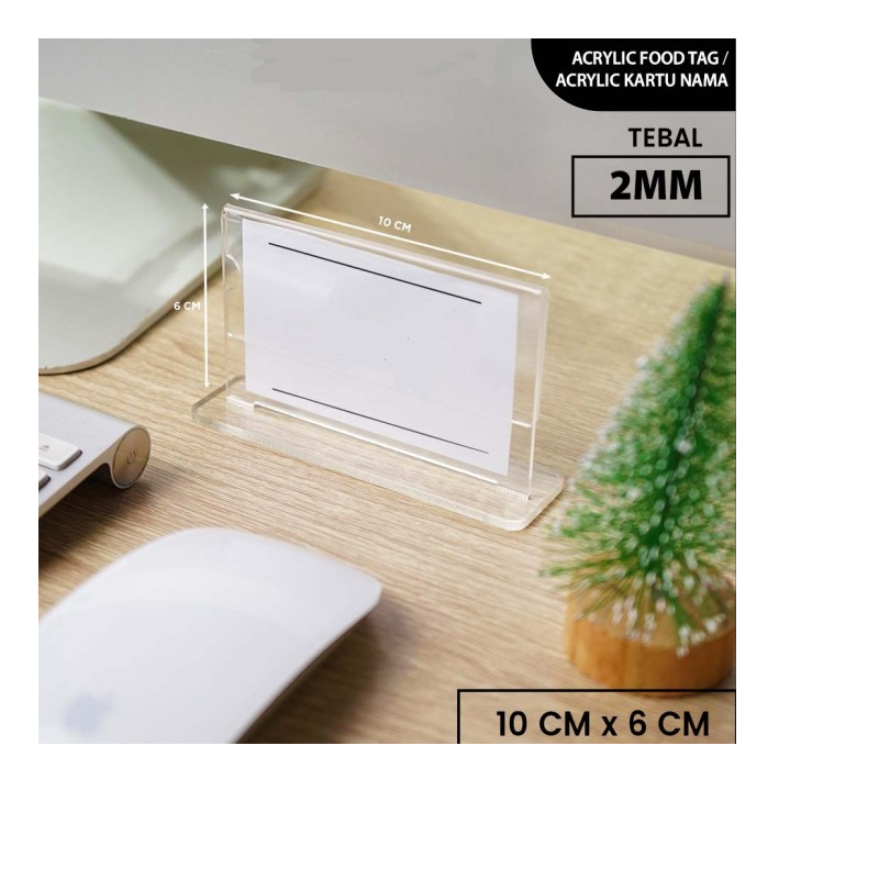 Jual Akrilik Tempat Kartu Nama Stand Card Acrylic Food Tag