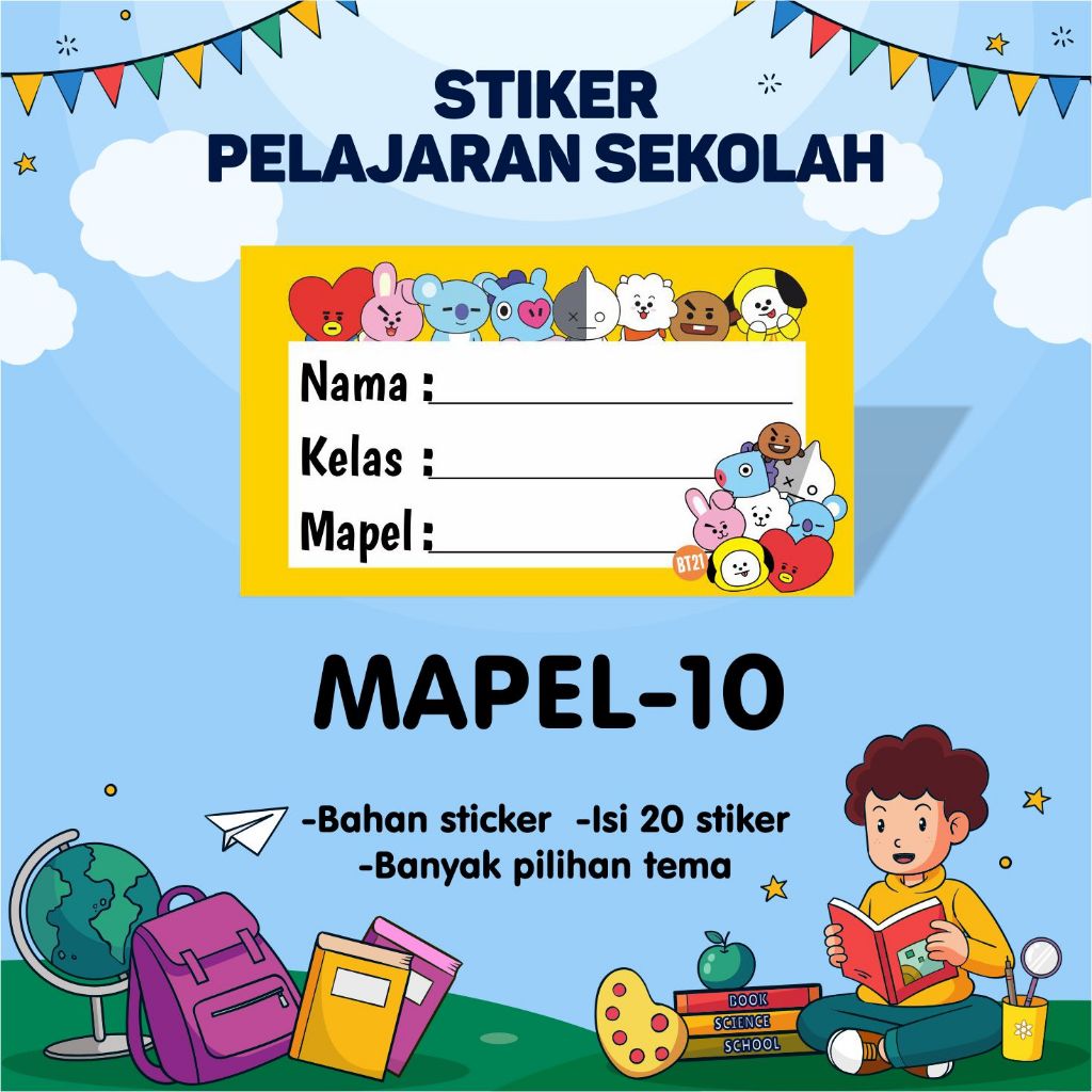 Jual Isi Stiker Mapel Label Buku Pelajaran Sekolah Stiker Mata Pelajaran Shopee Indonesia