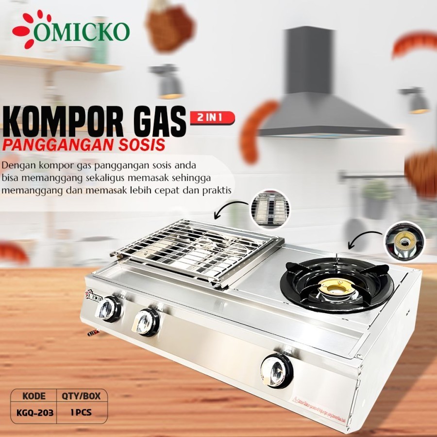 Jual KOMPOR GAS Niko NK GRS21 kompor Gas 2 in 1 Panggangan Sekaligus