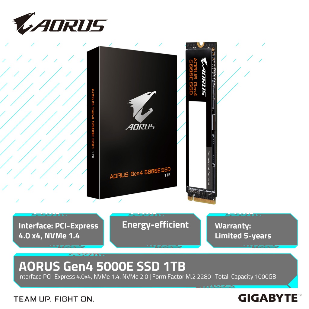 Jual Gigabyte SSD NVMe Aorus Gen4 5000E SSD 1TB - AG450E1TB-G | Shopee ...