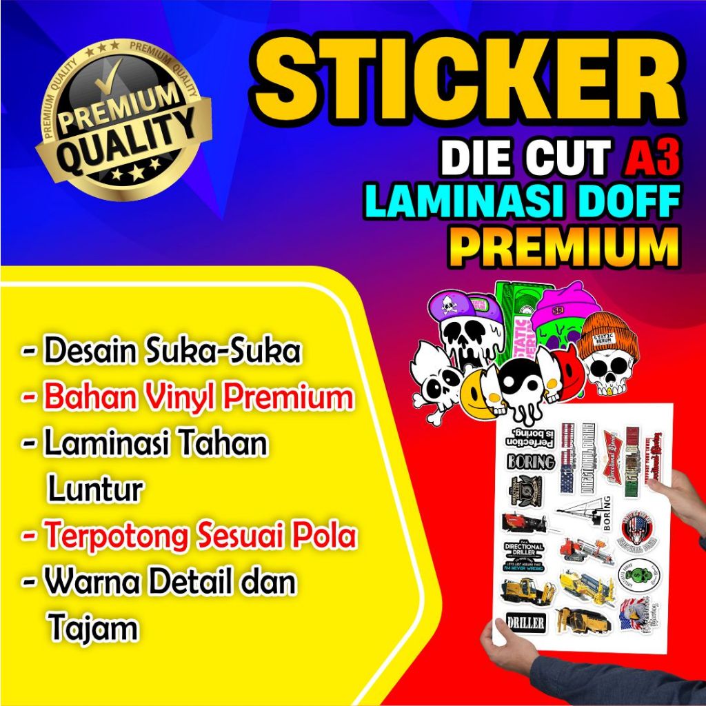 Jual CETAK STICKER PREMIUM DIECUT LAMINASI DOFF | Shopee Indonesia