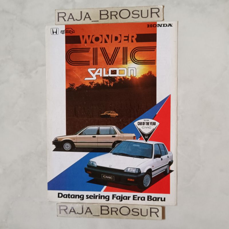 Jual Poster brosur katalog flyer jadul lawas Honda Civic Wonder Saloon ...