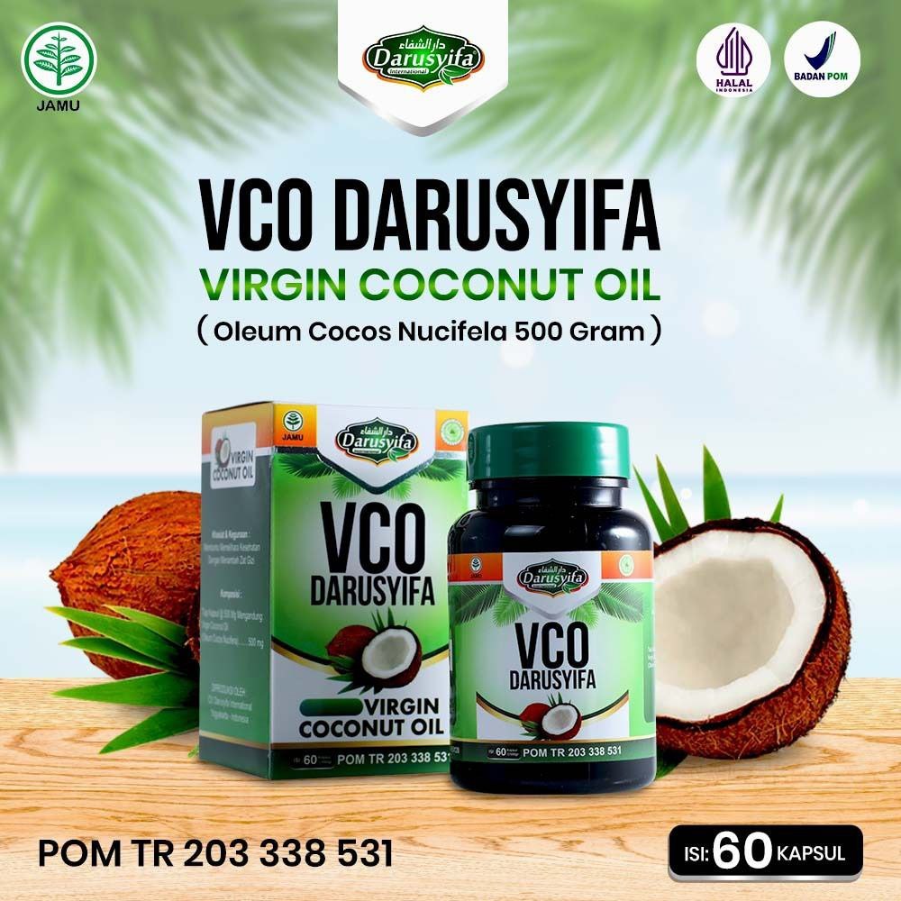 Jual Kapsul VCO Minyak Kelapa Darusyifa BPOM Isi 60 Kapsul Virgin Coconut Oil VCO Darusyifa