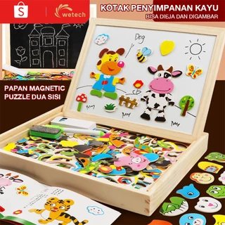 WETECH Educational Magnetic Puzzle Board 100 Pcs Mainan Papan Tulis Anak Mainan Bayi Kreatif Mainan Edukasi Anak