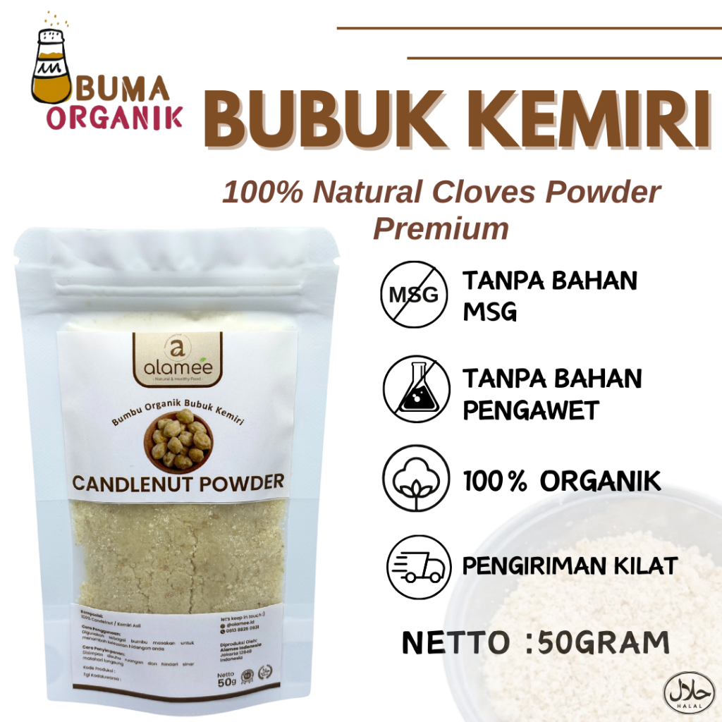 Jual Kemiri Bubuk Candlenut Powder Bumbu Dapur Organik Masak Rempah ...