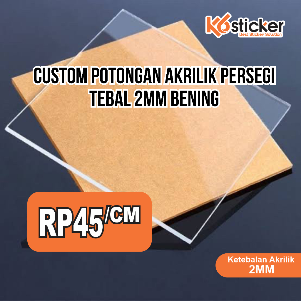 Jual TERMURAH Custom Potongan Akrilik 2mm Bening Bentuk Persegi - Kotak ...