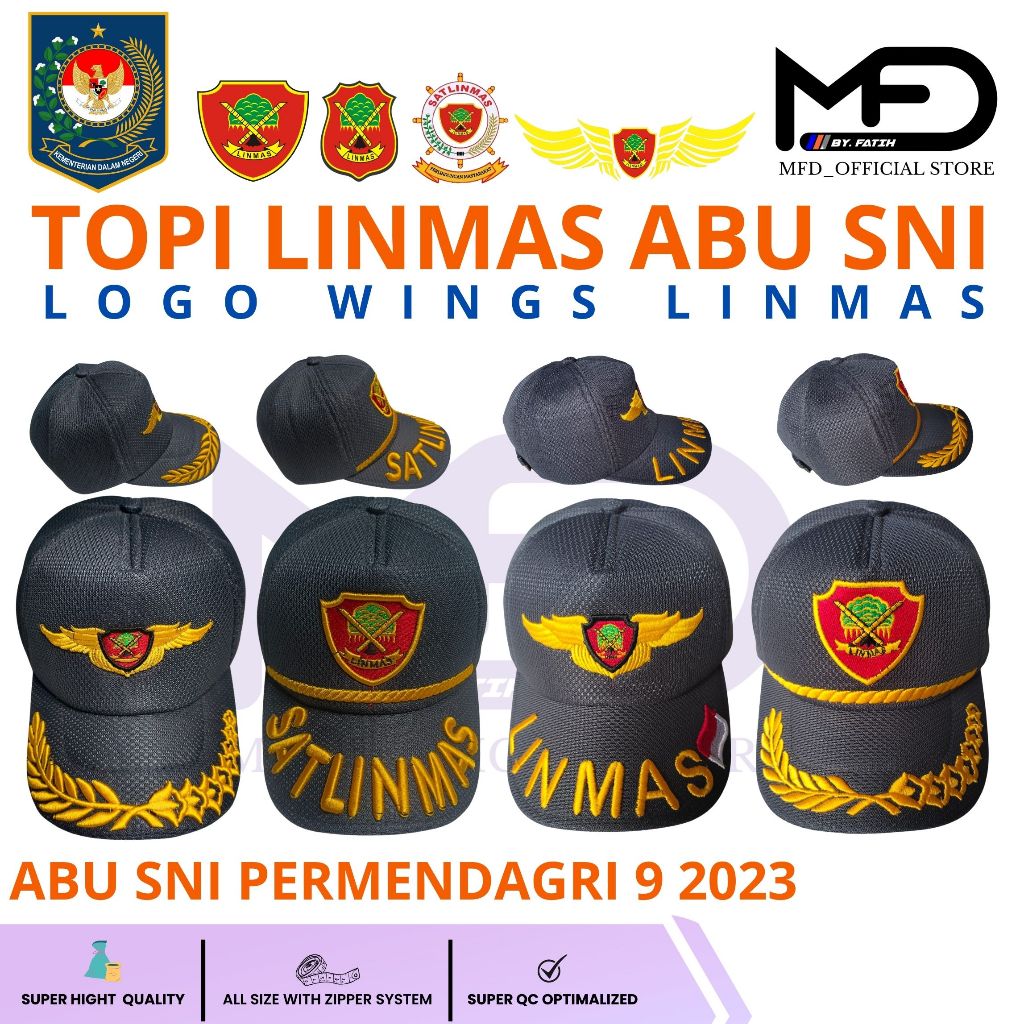 Jual MFD Topi Linmas Abu Terbaru model jaring Bordir Timbul | Shopee ...