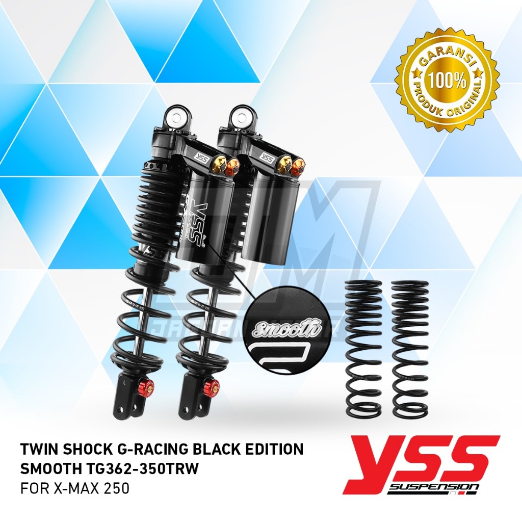 Jual YSS Twin Shock G-Racing Black Edition Smooth for X-Max 250 (TG362 ...