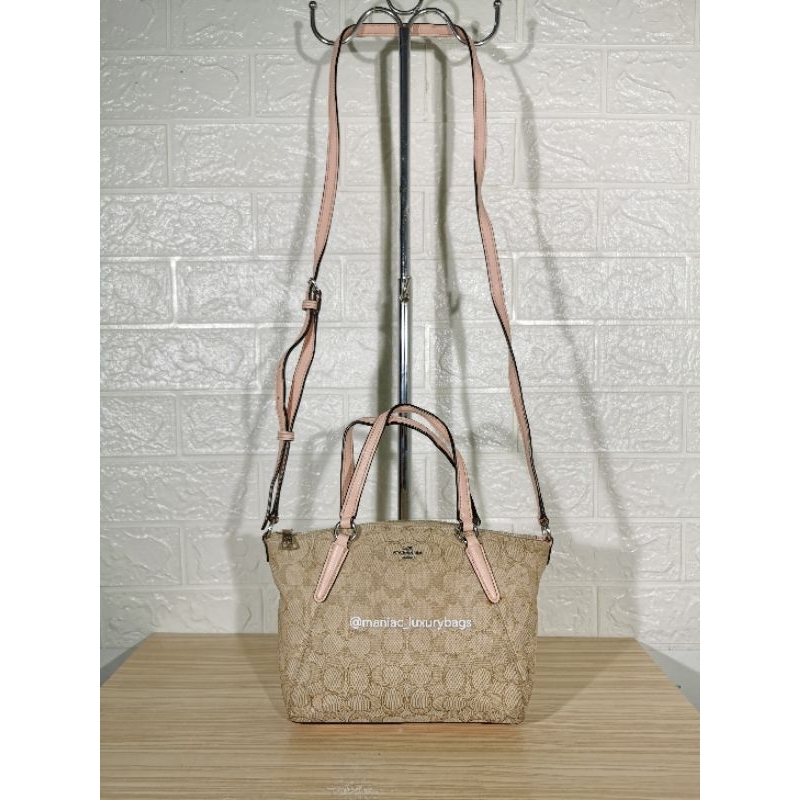 Mini kelsey satchel in signature jacquard clearance