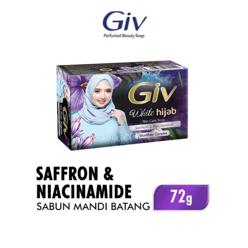 Jual Giv White Hijab Sabun Mandi Batang Saffron Niacinamide Gr