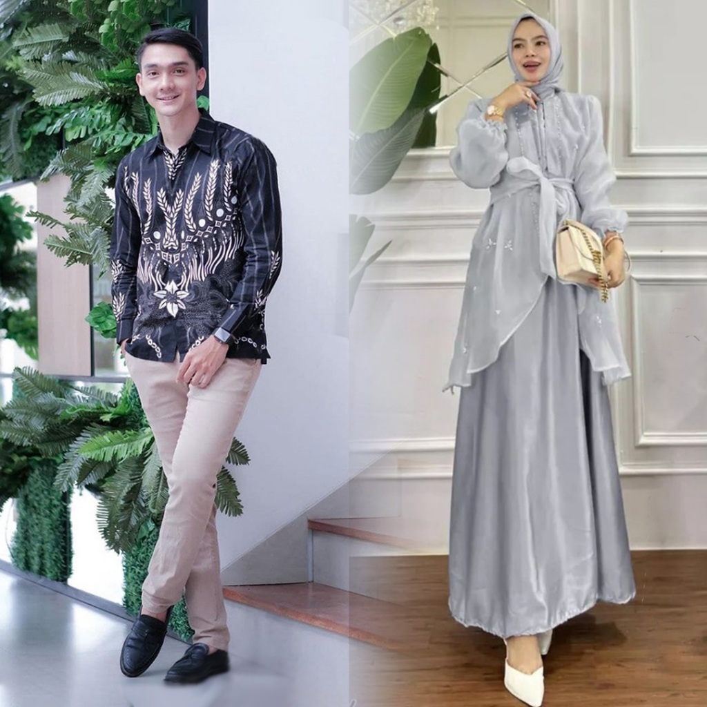 Jual Batik Couple Termurah Gamis Brukat Couple Fidelya Baju Couple Pasangan Dress Couple 6365