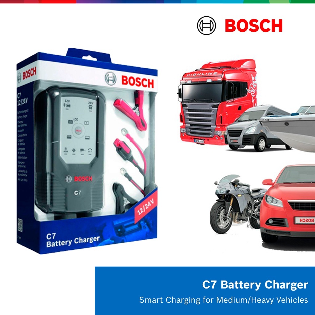 Jual BOSCH C7 Battery Charger 12V / 24V Original, Alat Cas Aki Asli ...
