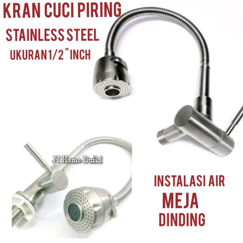 Jual Kran Cuci Piring Stainless Steel Kran Kitchen Sink Kran Dapur Kran Flexible Meja Kran