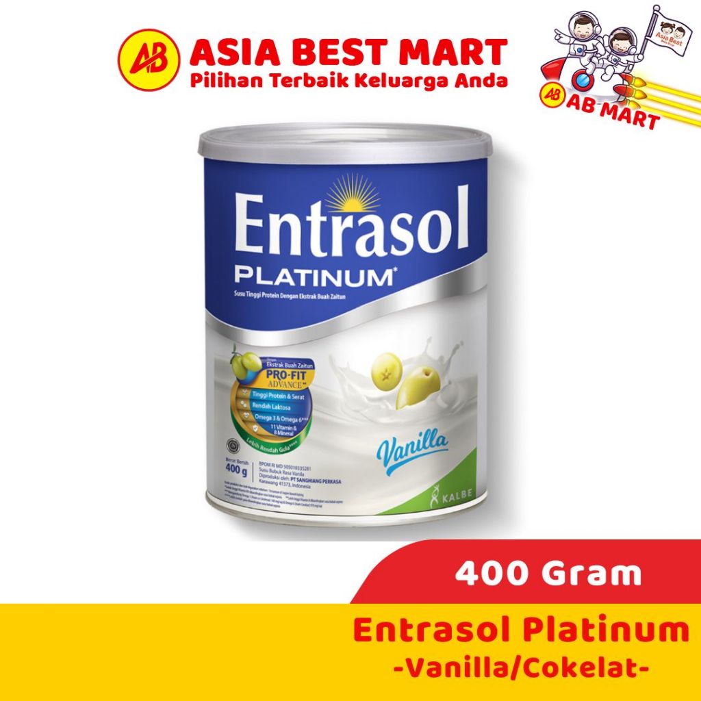 Jual Entrasol Platinum Senior Vanila Coklat 400 Gr Susu Bubuk Nutrisi ...