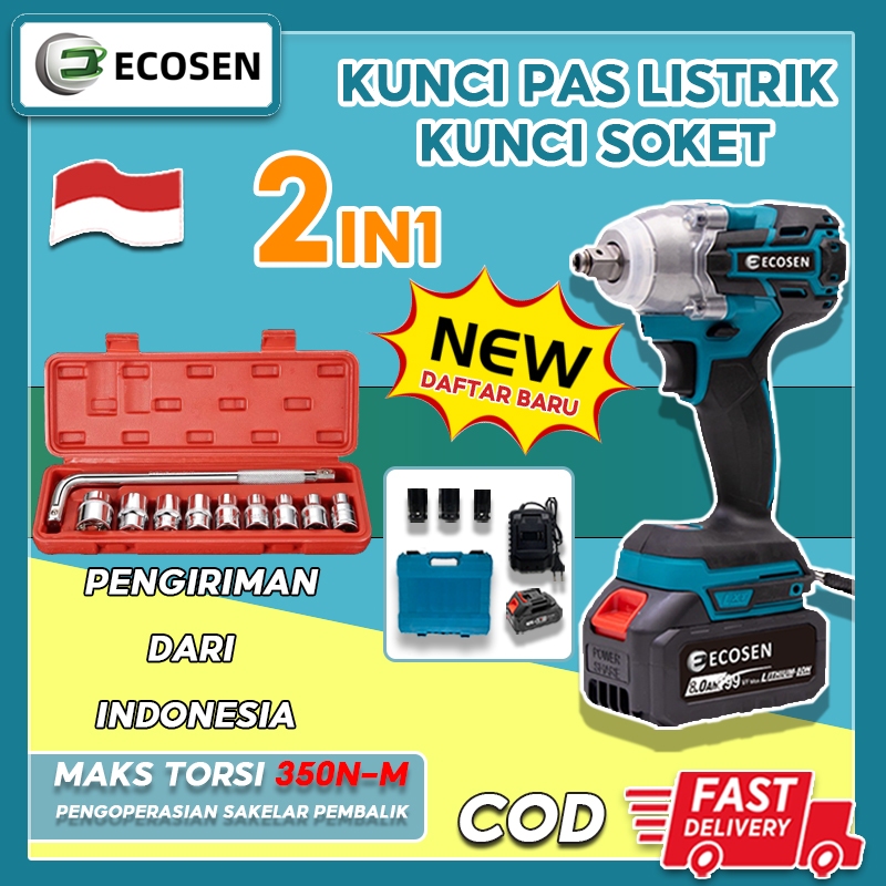 Jual Ecosen Vf Mesin Impact Baterai Cordless Impact Wrench Brushless N M Plus In