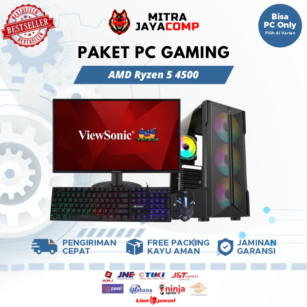 Jual 1 Set PC Gaming Fullset AMD Ryzen 5 4500 GTX 1650 + Monitor 24 ...