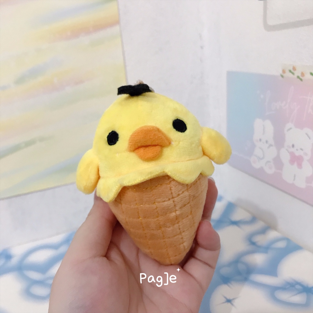 Kiiroitori Bebek Rilakkuma Satuan Plush Doll Boneka Keyring Ganci Keychain