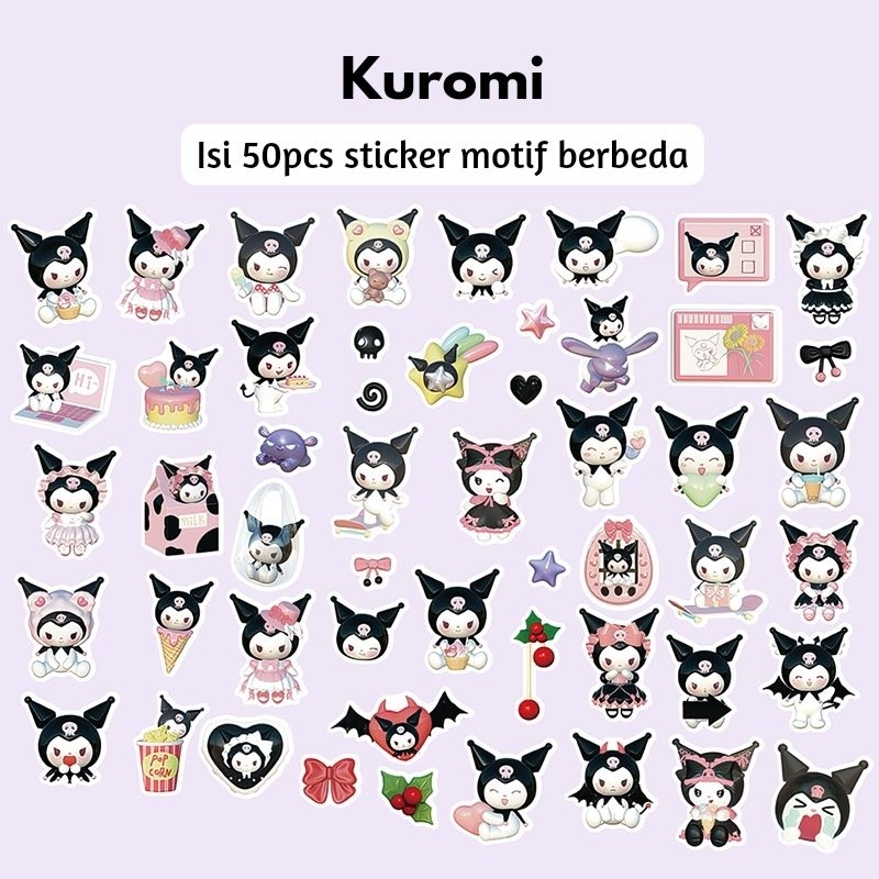 Jual 100pcs Sticker 3D Sanrio Kuromi Lucu Stiker Dekor Botol HP Tahan ...