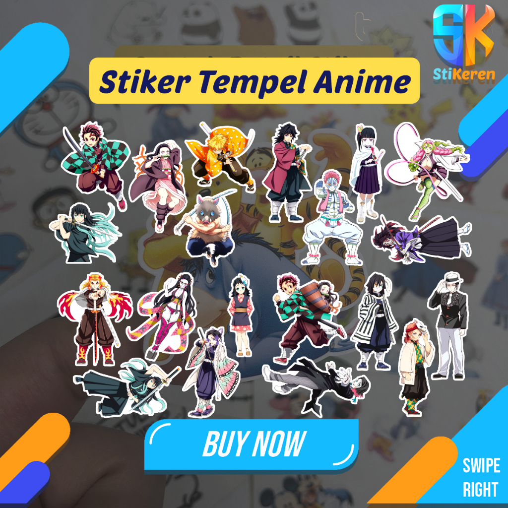 Jual Stiker Tempel Anime Demon Slayer untuk Laptop HP Kulkas Tumblr ...