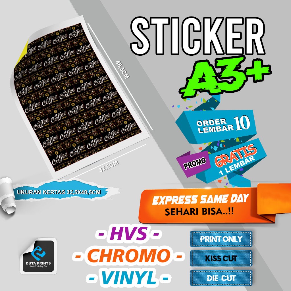 Jual CETAK STIKER A3+ - STICKER TAHAN AIR - CETAK STIKER LABEL KEMASAN ...