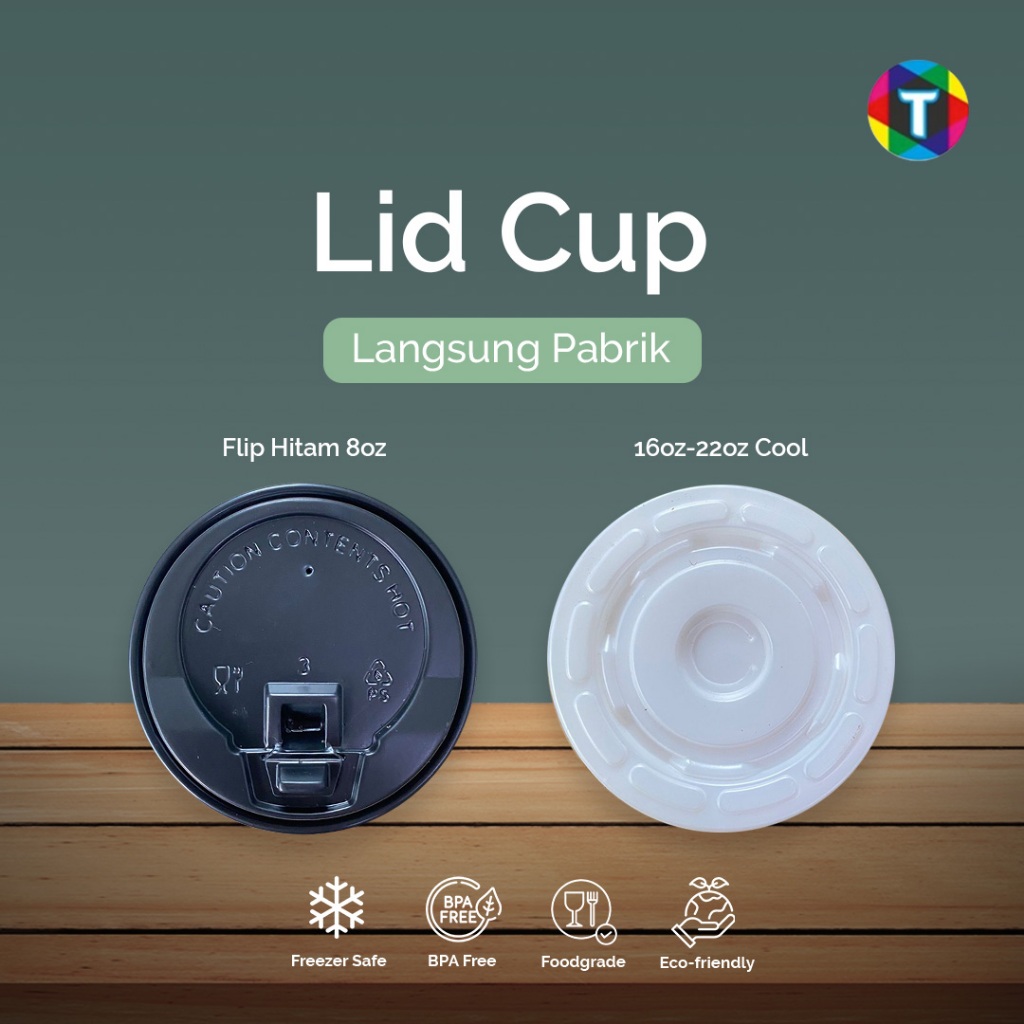 Jual Lid Flip Paper Cup Hot 8oz & Cold 16oz dan 22oz Polos / Tutup ...