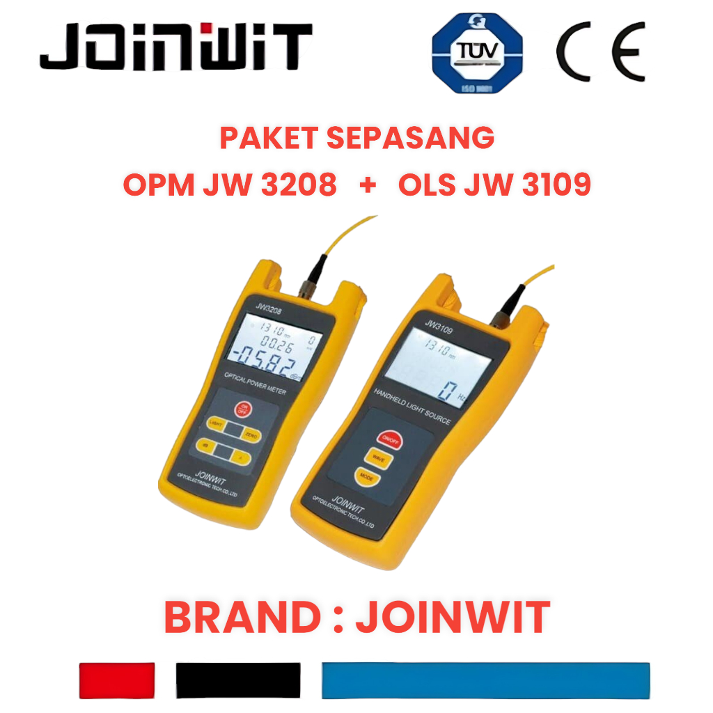 Jual (HARGA SEPASANG) OPTICAL POWER METER OPM JW3208 + OPTICAL LIGHT
