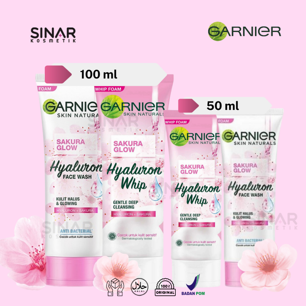 Jual GARNIER Sakura Glow Glowing Face Wash Sakura White Pinkish Glow