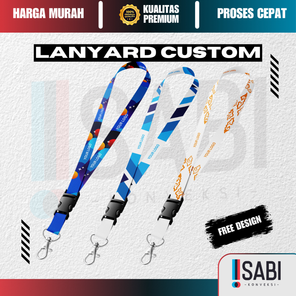 Jual Custom Tali Lanyard Ukuran 2 Cm Cetak Lanyard Full Print 2 Sisi 