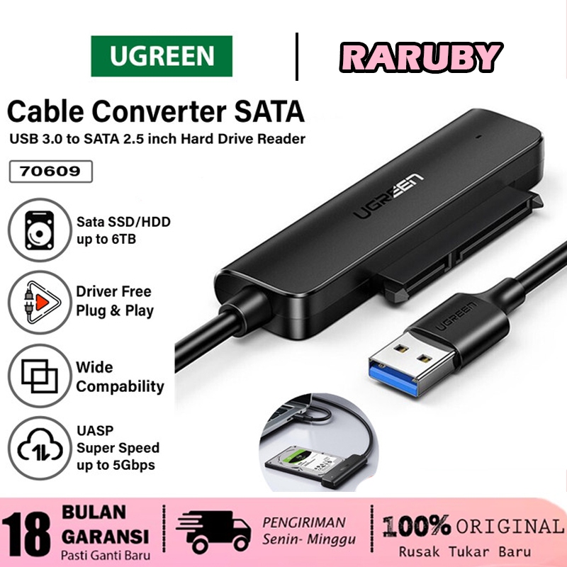 Jual UGREEN Kabel Converter USB 3.0 to SATA 2.5 inch SSD HDD Hard Disk ...