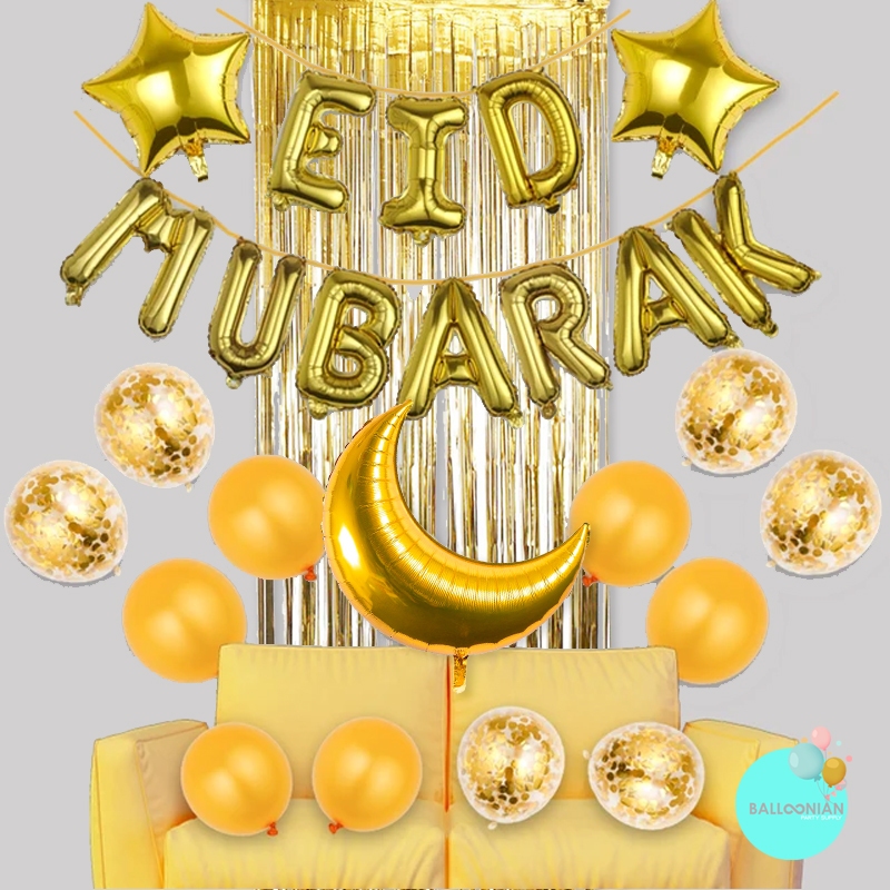 RAMADHAN 3 COLOR DEKORASI SET/BALON LEBARAN/IDUL FITRI/EID MUBARAK