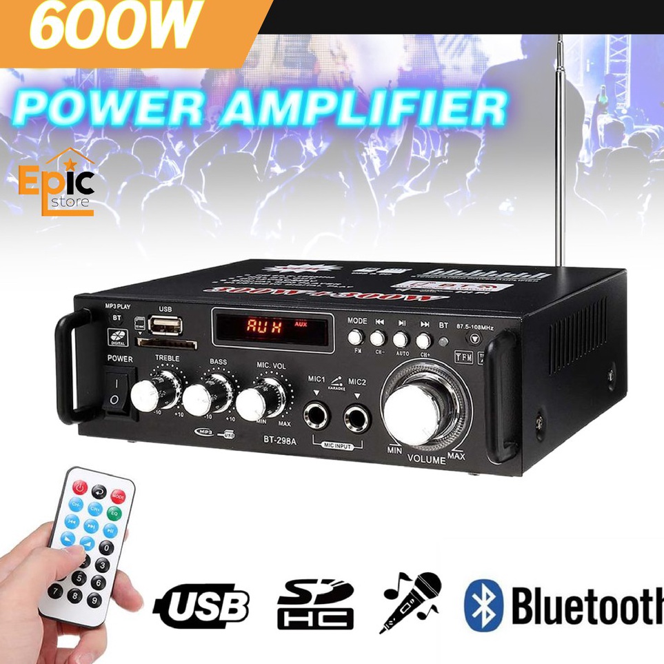 Jual ti COD Power Ampli Amplifier Bluetooth Karaoke Home Theater FM ...