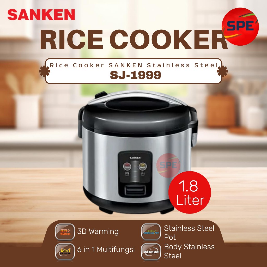 Jual Rice Cooker SANKEN / Magic Com SANKEN Stainless Steel SJ1999