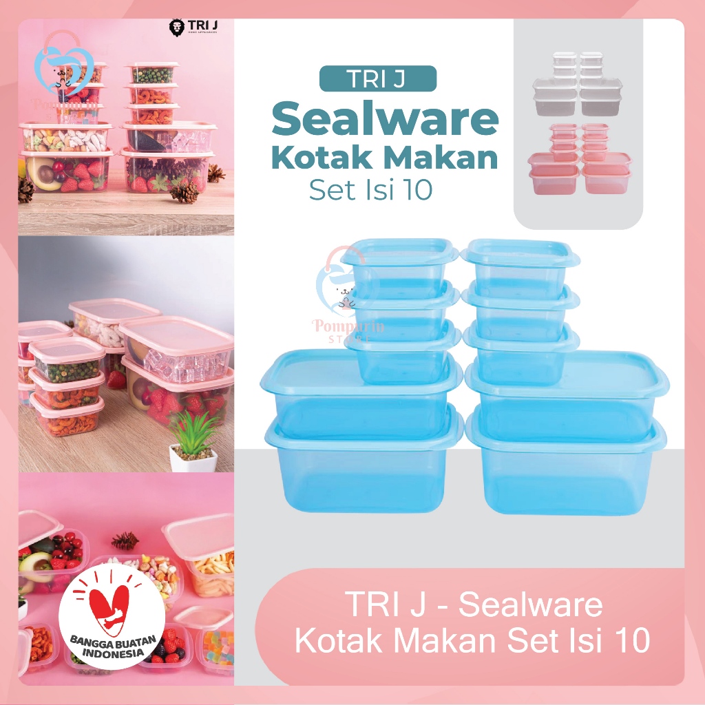 Jual Tri J Sealware Kotak Makan Set Isi 10 Food Container Box