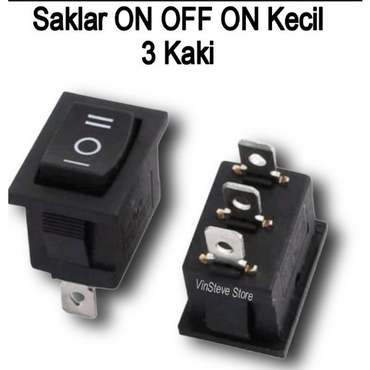 Jual Rocker Switch/Saklar Kecil On Off On 3 Pin 15A | Shopee Indonesia