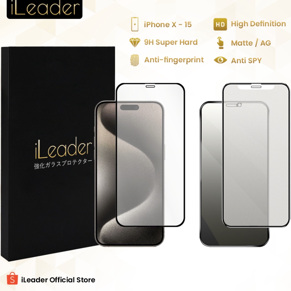 Jual MOb iLeader iPhone HD Matte Anti SPY Tempered Glass Full Covered