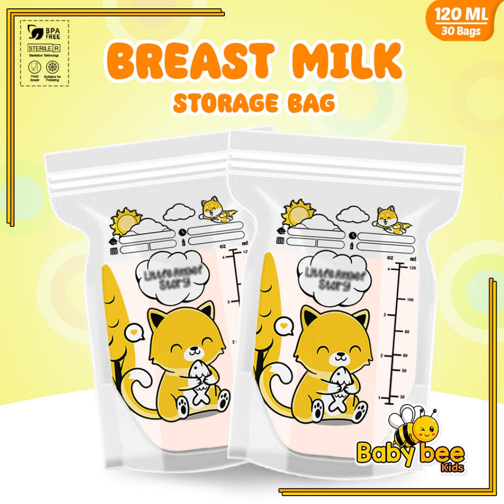 KANTONG ASI SUSU BAYI 120ml BABY BREAST MILK Storage Bag ASIP 30pcs Plastik ASI Anak Kantong ASIP Air Susu Ibu Kantong Plastik Susu Polos Tas Perlengkapan ASI Ibu Bayi BPA Free