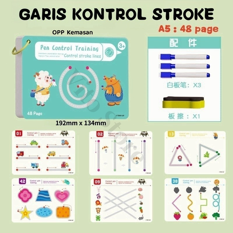 Jual Magical Tracing Workbook ReusableDot To Dot Wipe And Clean Book ...